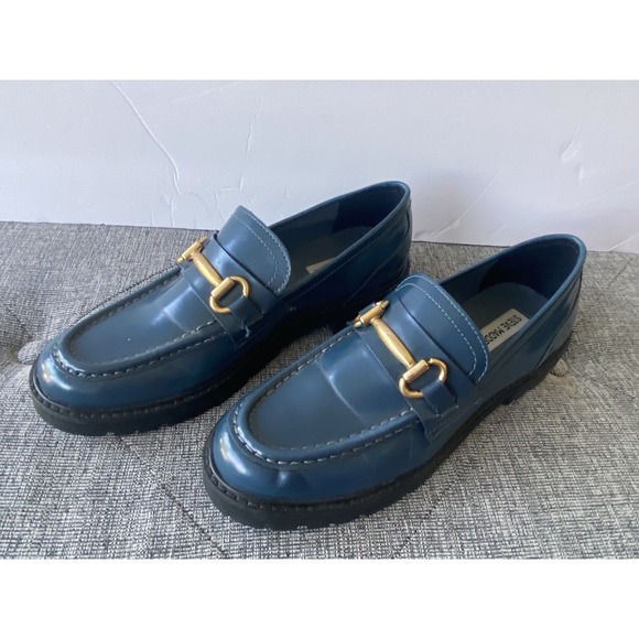 Steve Madden Chunky Lugged Sole Blue Mistor Loafer Women's Shoe Size 8 - Picture 4 of 16
